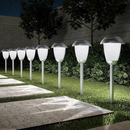 Pure Garden Outdoor Solar Lights, Gunmetal, 8PK 50-LG1059